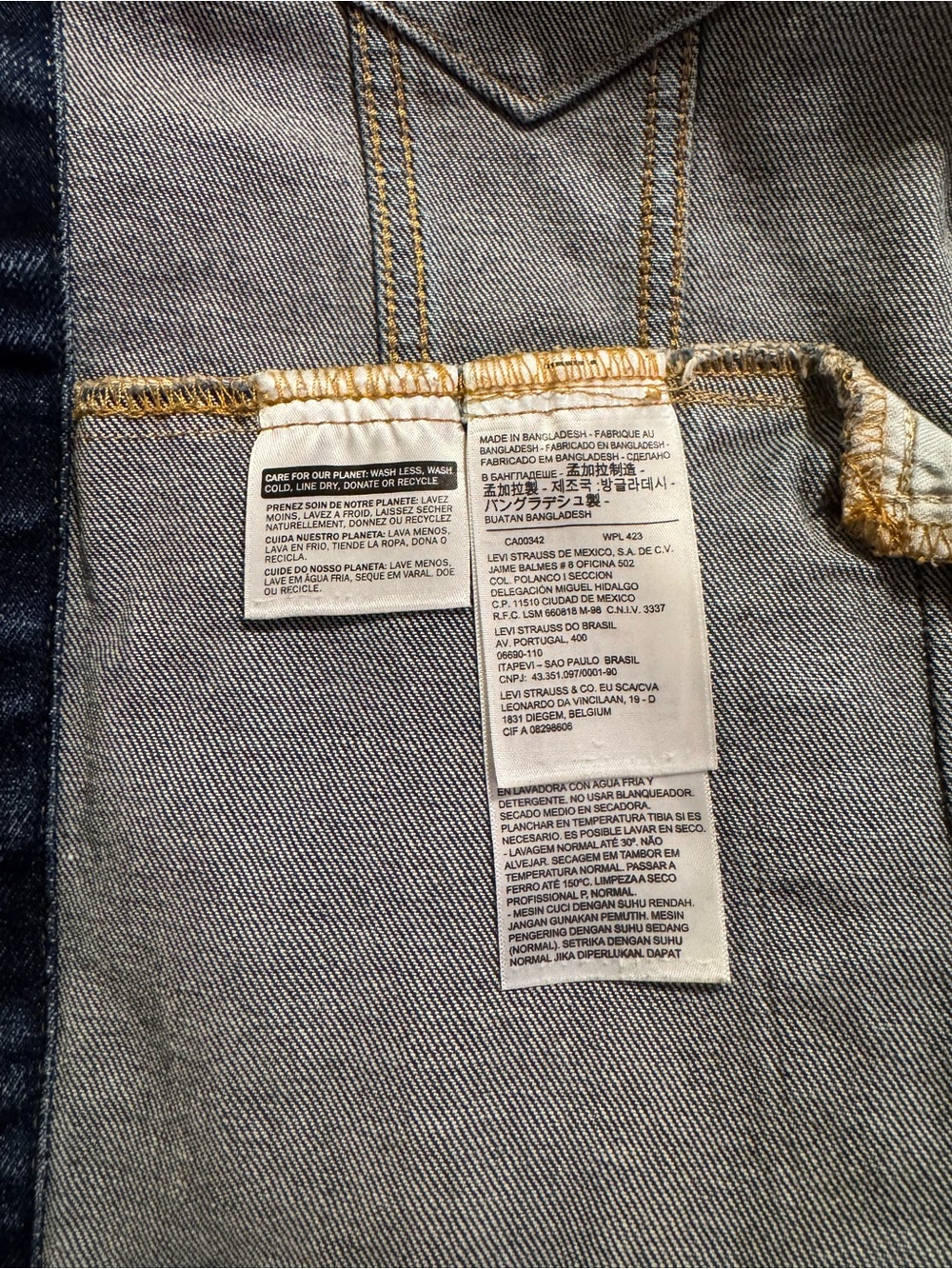 Vintage Levis Jean Jacket 80s Blue Wash Trucker Denim Adult Size L - Picture 12 of 12